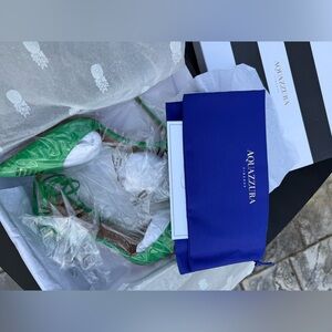 Aquazzura Green Sandals with Gold Pineapple Detail. US/11